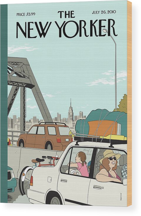 Summer Wood Print featuring the painting Summer Getaway by Adrian Tomine