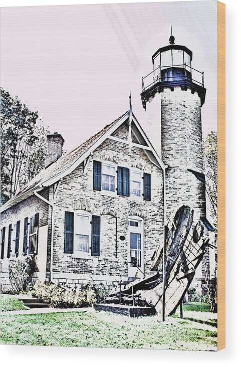 White Wood Print featuring the photograph White River Light Station #2 by Bill Richards