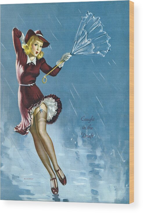 1940 Wood Print featuring the photograph Gil Elvgren's Pin-Up Girl #3 by Underwood Archives