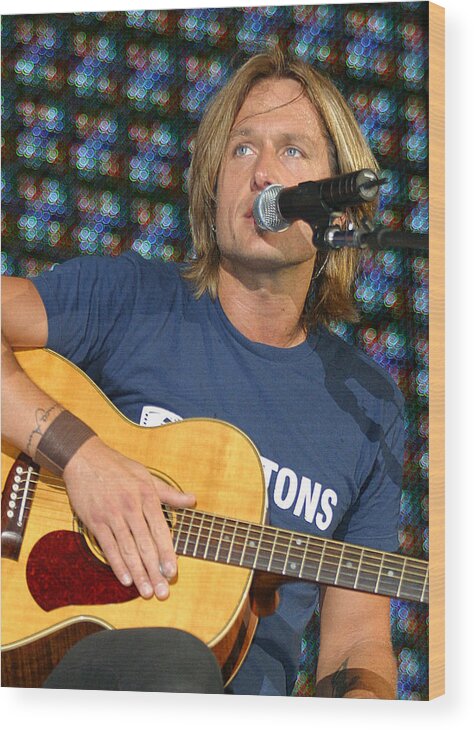 Country Music Art Wood Print featuring the photograph Keith Urban #3 by Don Olea