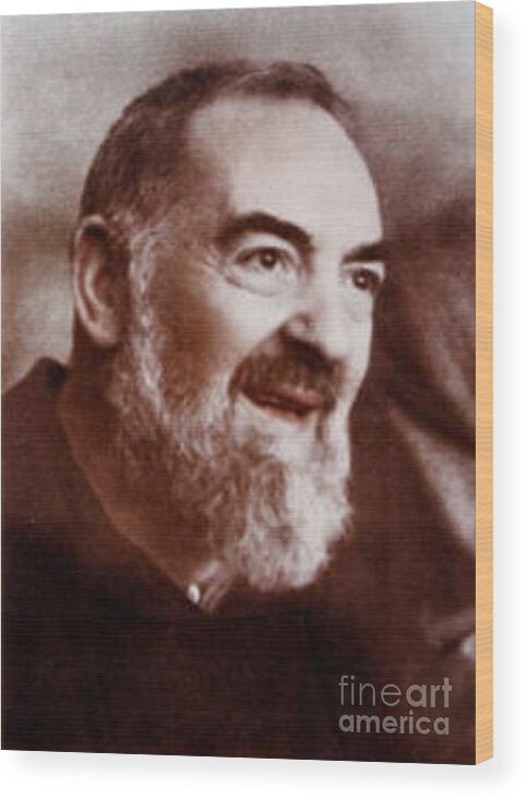 Prayer Wood Print featuring the photograph Padre Pio #31 by Archangelus Gallery