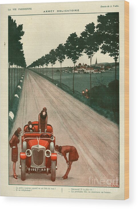 France Wood Print featuring the drawing 1920s France La Vie Parisienne Magazine #317 by The Advertising Archives