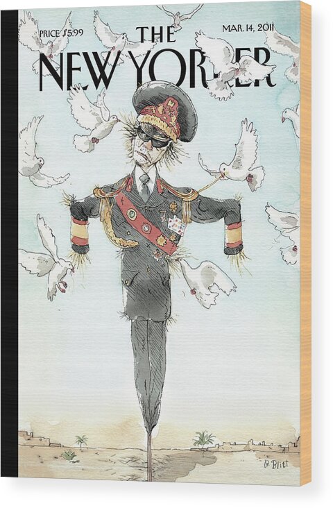 Birds Wood Print featuring the painting Hope Is the Thing with Feathers by Barry Blitt