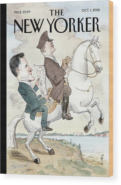 Mitt Romney Wood Print featuring the painting Driven by Barry Blitt