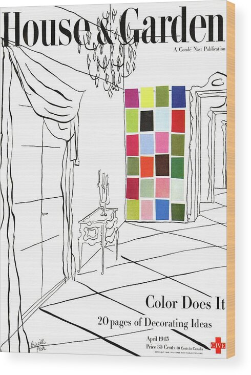 Illustration Wood Print featuring the photograph A House And Garden Cover Of Color Swatches by Priscilla Peck