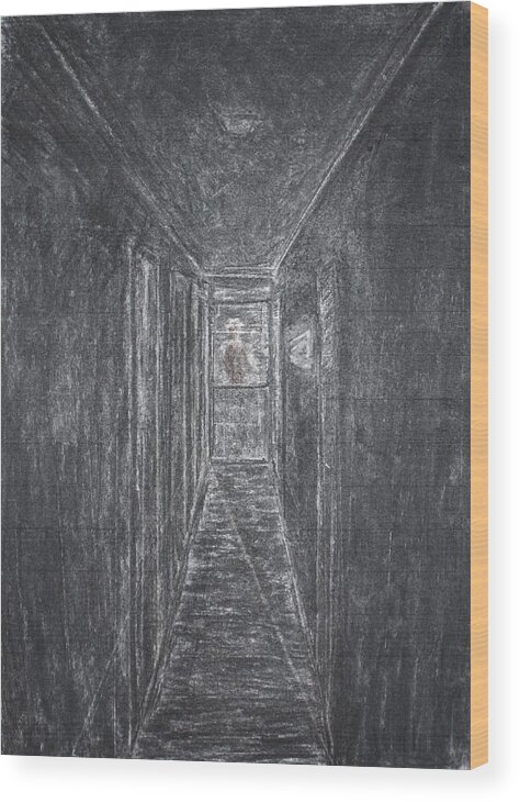 Charcoal Wood Print featuring the painting A Memory 2 by Roger Cummiskey