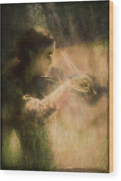 Portrait Wood Print featuring the photograph A song of light and trees by Suzy Norris