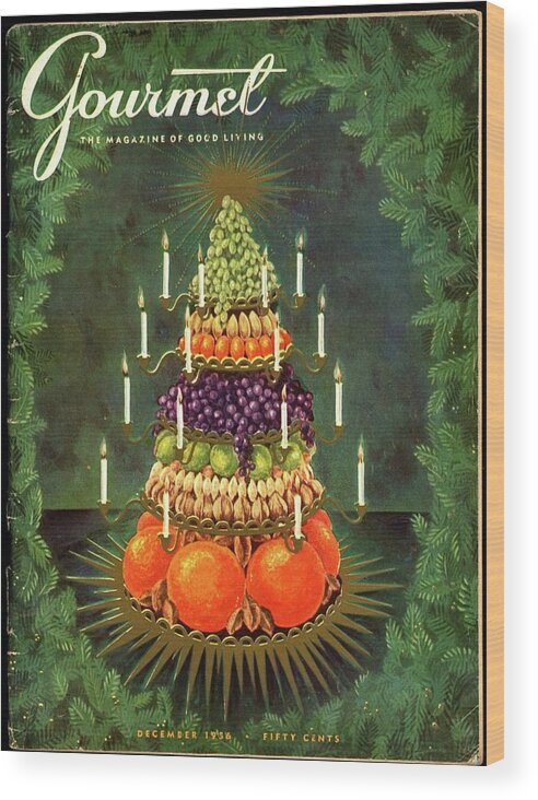 Food Wood Print featuring the photograph A Tiered Christmas Centerpiece by Hilary Knight