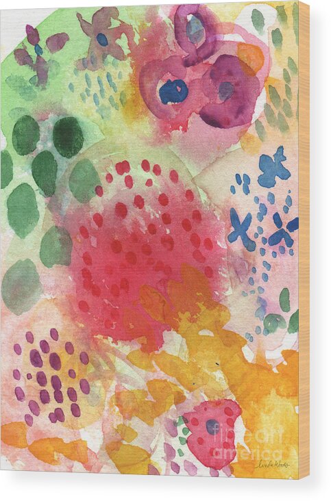 Garden Wood Print featuring the painting Abstract Garden #43 by Linda Woods