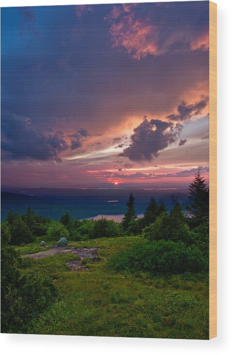 Landscape Wood Print featuring the photograph Acadia Sunset 47150 by Brent L Ander