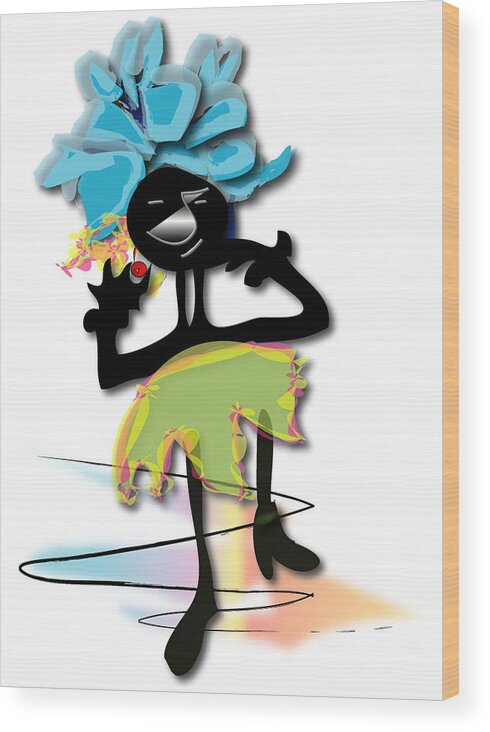 African Dancer Wood Print featuring the digital art African Dancer 3 by Marvin Blaine