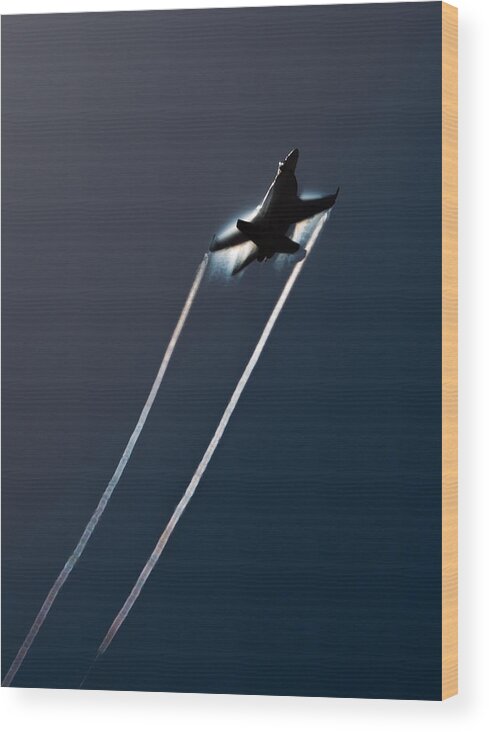 F-18 Wood Print featuring the photograph Ascending to the Heavens by John Daly