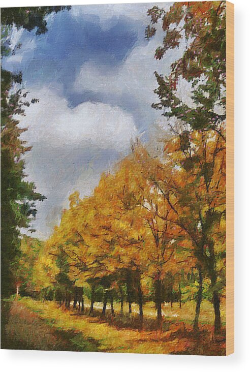 Autumn Wood Print featuring the painting Autumn by Charlie Roman