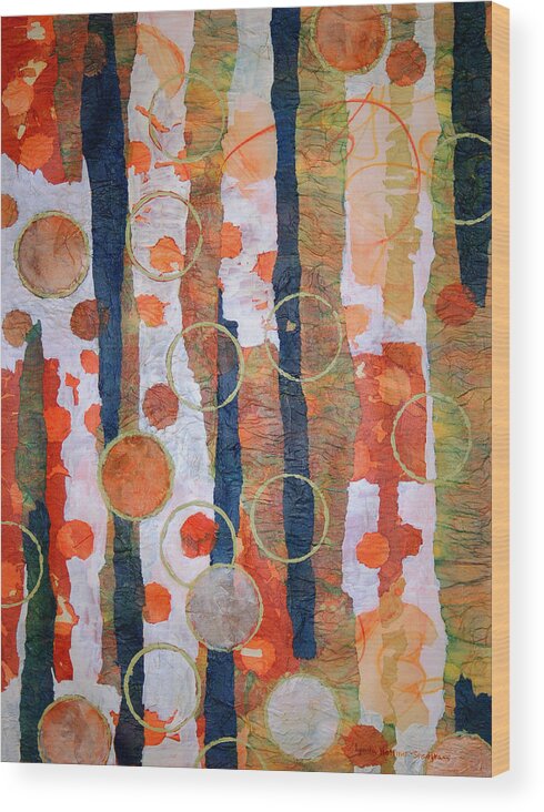 Abstract Wood Print featuring the mixed media Autumn Dreams by Lynda Hoffman-Snodgrass