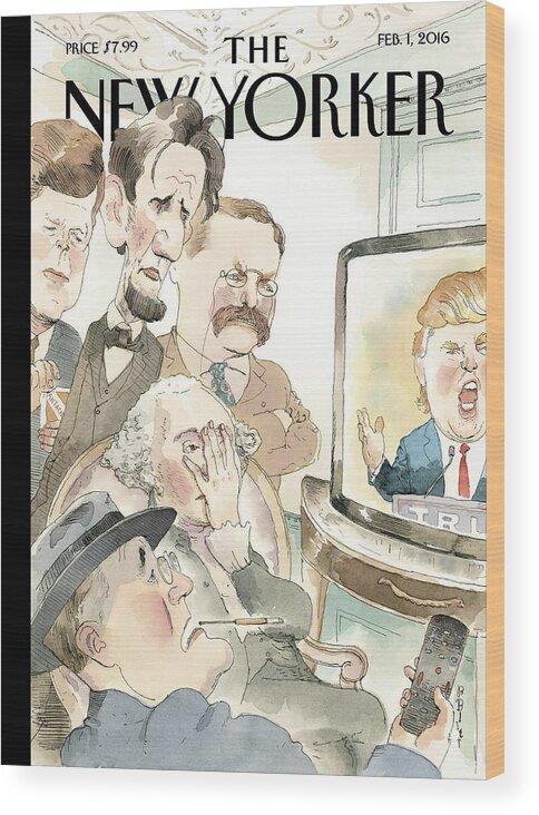 Presidents Wood Print featuring the painting Bad Reception by Barry Blitt