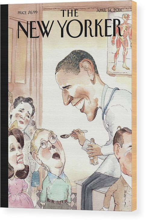 Aca Wood Print featuring the painting The Best Medicine by Barry Blitt