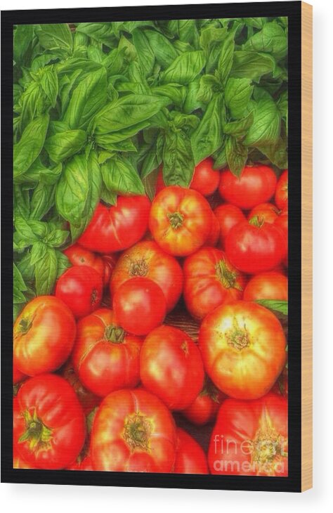 Basil Wood Print featuring the photograph Basil Tomato by Susan Garren