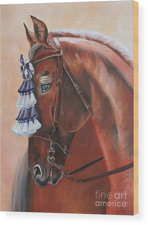 Dressage Wood Print featuring the painting Before the Show by Debbie Hart