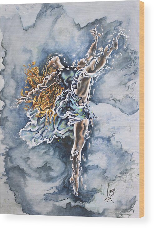 Ballet Wood Print featuring the painting Believe by Karina Llergo
