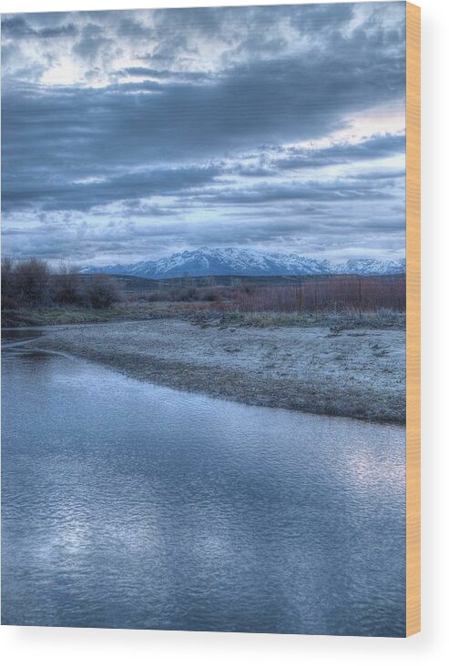 Elko Nevada Landscape Photography Wood Print featuring the photograph Blue Before the Sun by Jenessa Rahn