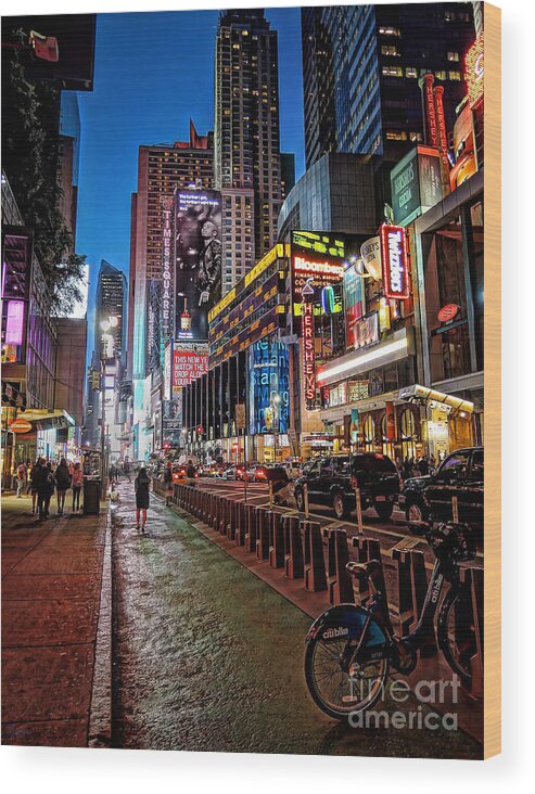 Broadway Wood Print featuring the photograph Broadway NYC by Jeff Breiman