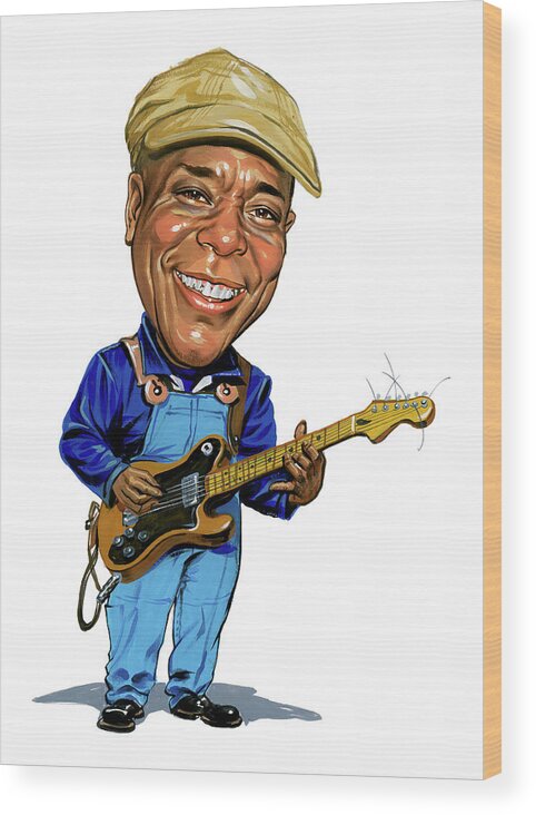 Buddy Guy Wood Print featuring the painting Buddy Guy by Art 