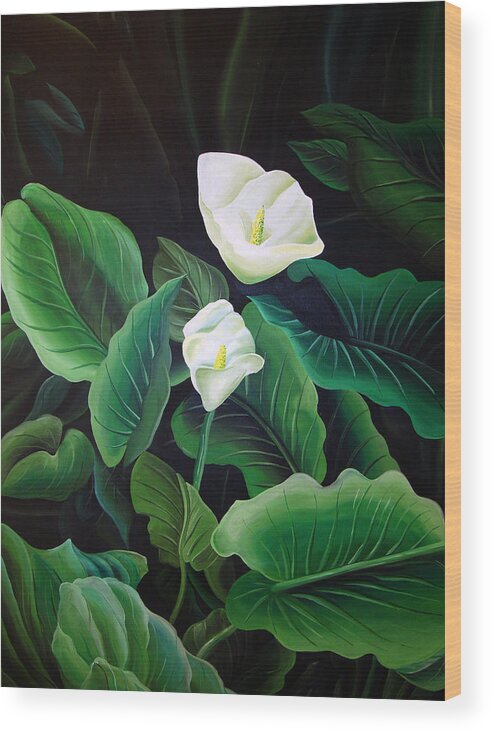 Calla Lily Wood Print featuring the painting Calla Lily by William Love