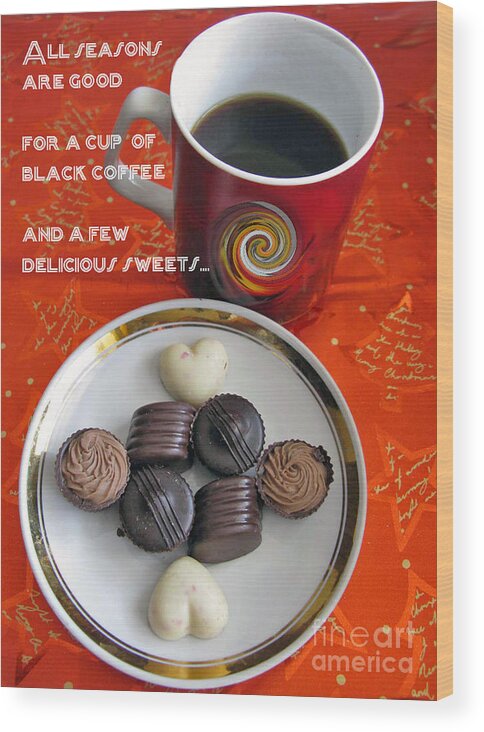 Coffee Wood Print featuring the photograph Coffee season by Ausra Huntington nee Paulauskaite