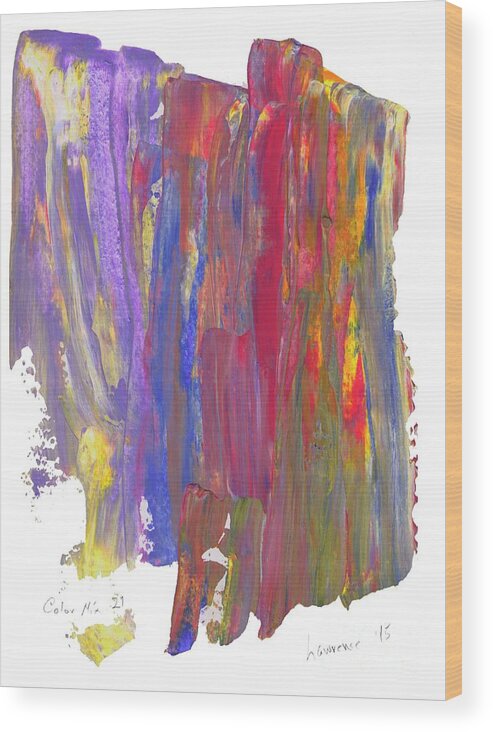 Abstract Wood Print featuring the painting Color Mix 21 by Lawrence Nusbaum