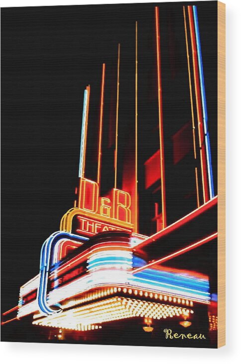 Theaters Wood Print featuring the photograph D and R Theatre - Aberdeen WA by A L Sadie Reneau