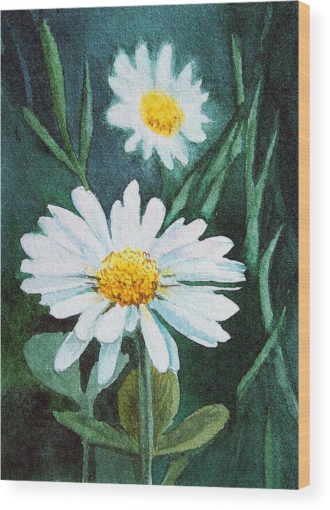 Daisy Wood Print featuring the painting Daisies by Irina Sztukowski
