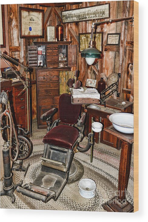 Dentist Wood Print featuring the photograph Dentist - The Dentist Chair by Paul Ward