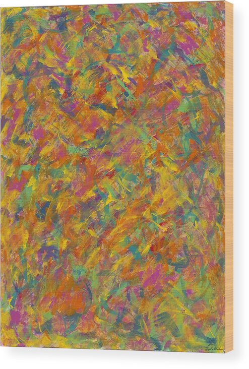 Abstract Wood Print featuring the painting Desert Spring by Angela Bushman