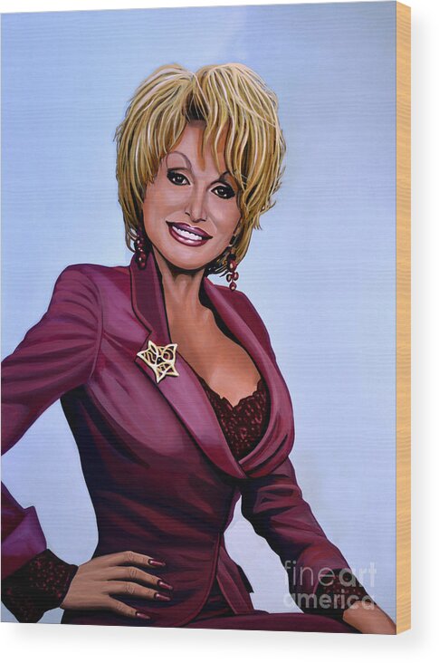 Dolly Parton Wood Print featuring the painting Dolly Parton by Paul Meijering