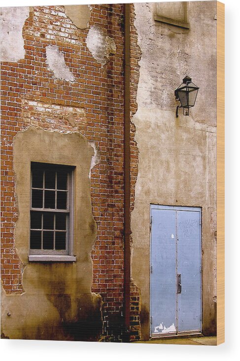 Blue Door Wood Print featuring the photograph Downtown Gateway by Paul Foutz