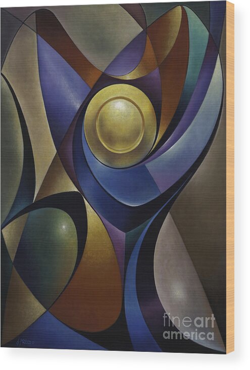 Stained-glass Wood Print featuring the painting Dynamic Chalice by Ricardo Chavez-Mendez