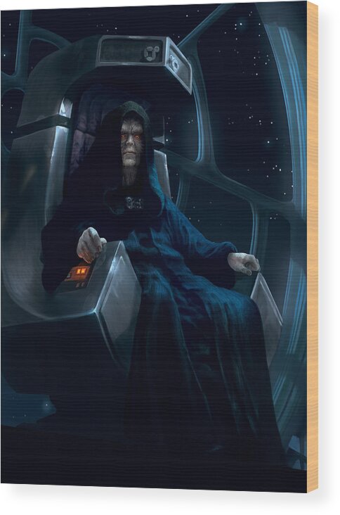 Star Wars Wood Print featuring the digital art Emperor Palpatine by Ryan Barger