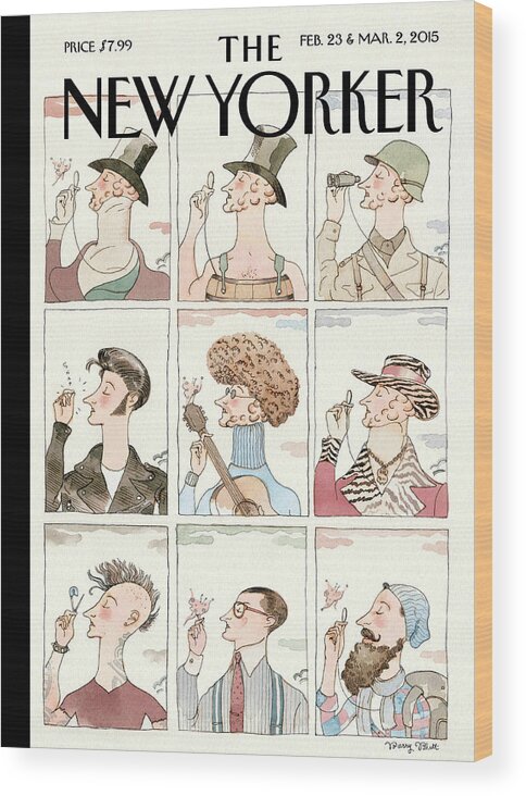 Anniversary Wood Print featuring the painting Eustace Tilley by Barry Blitt