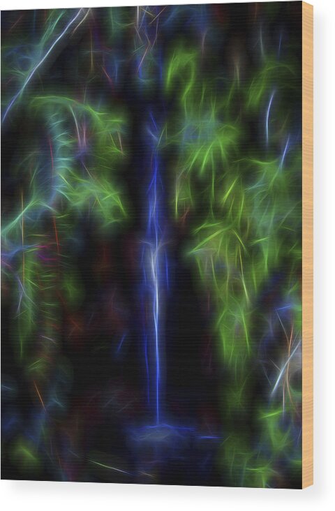 Nature Wood Print featuring the digital art Forest Waterfall by William Horden