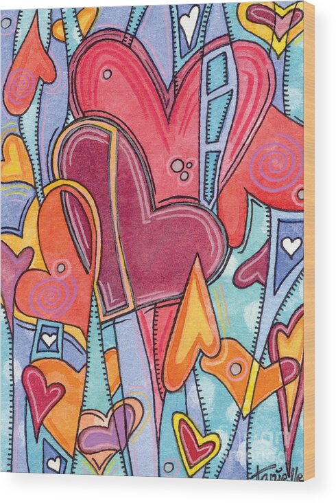 Hearts Wood Print featuring the painting From the Heart by Tanielle Childers