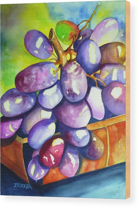 Wine Wood Print featuring the painting Almost Wine by Jane Ricker