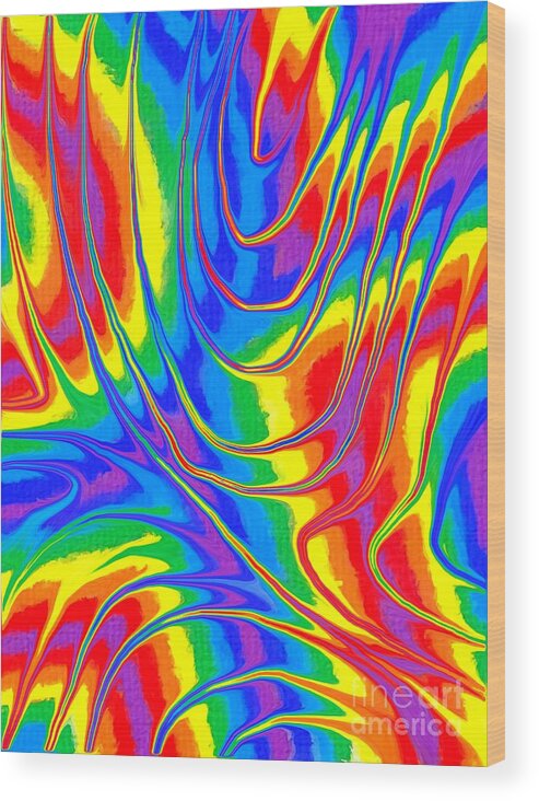 Colourful Wood Print featuring the digital art Funk 5 by Chris Butler