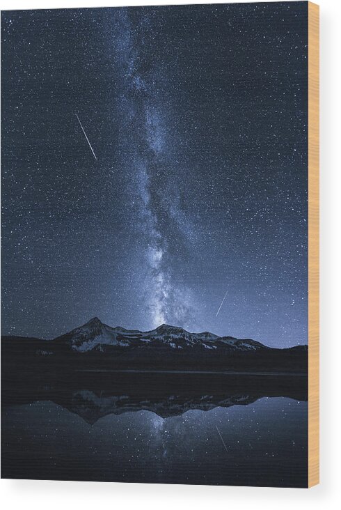 Colorado Wood Print featuring the photograph Galaxies Reflection by Toby Harriman