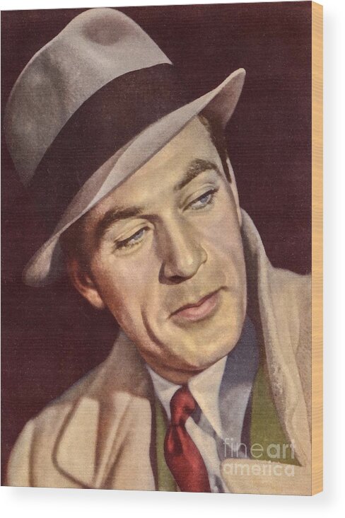 Gary Cooper Wood Print featuring the painting Gary Cooper by Vincent Monozlay