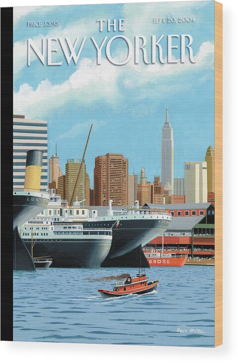 American History Wood Print featuring the painting Ghost Ships by Bruce McCall