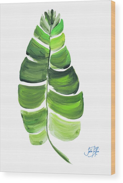 Giant Wood Print featuring the painting Giant Palm Leaf II by Julie Derice