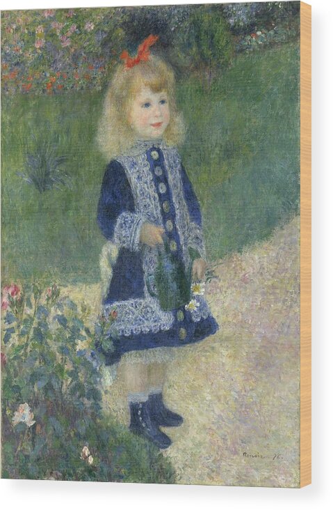 Auguste Renoir Wood Print featuring the painting Girl With A Watering Can by Auguste Renoir
