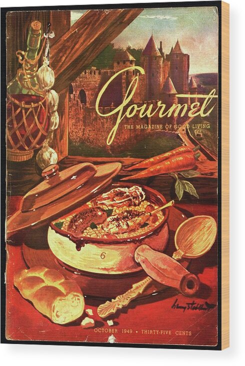 Illustration Wood Print featuring the photograph Gourmet Cover Featuring A Pot Of Stew by Henry Stahlhut