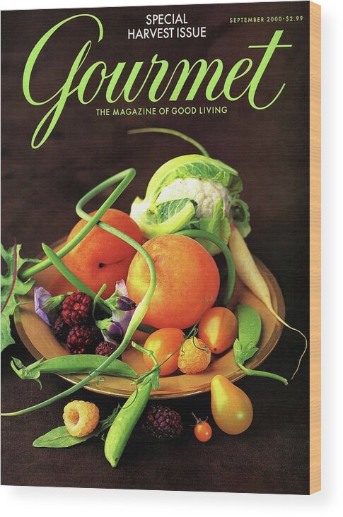Food Wood Print featuring the photograph Gourmet Cover Featuring A Variety Of Fruit by Romulo Yanes