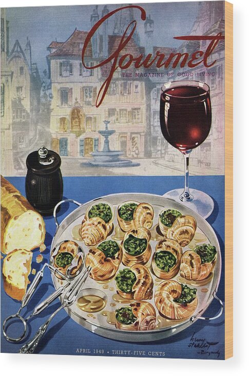 Food Wood Print featuring the photograph Gourmet Cover Illustration Of A Platter by Henry Stahlhut